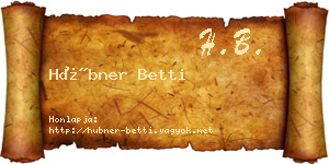 Hübner Betti névjegykártya